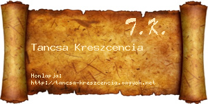 Tancsa Kreszcencia névjegykártya